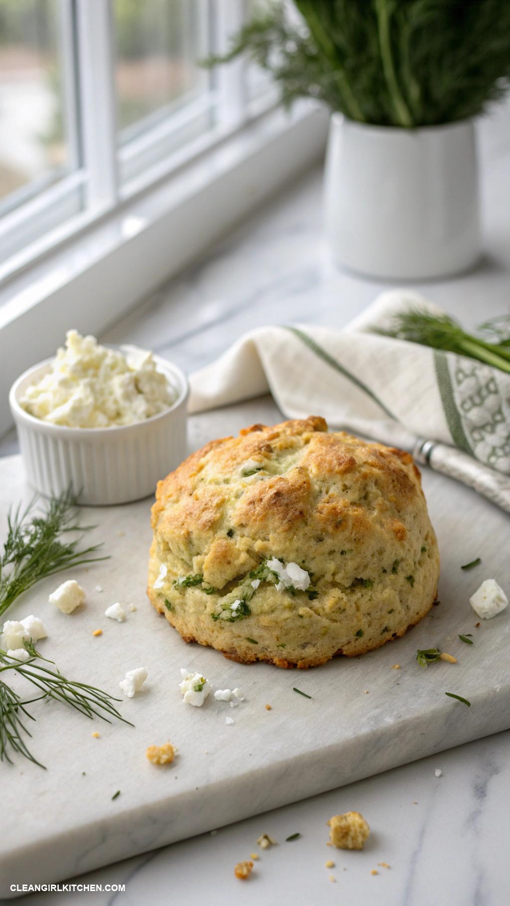 healthy scones Zucchini scones with feta and dill