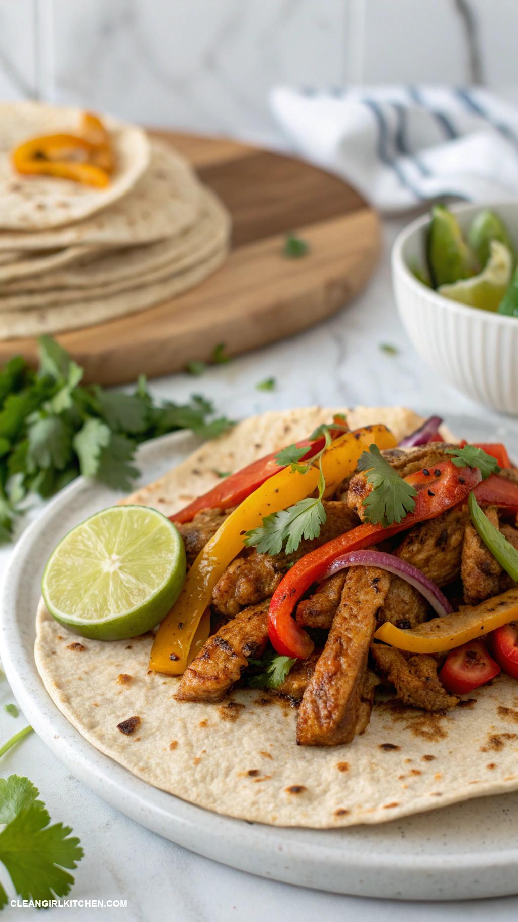 high protein vegan meals Seitan fajitas with onions and peppers