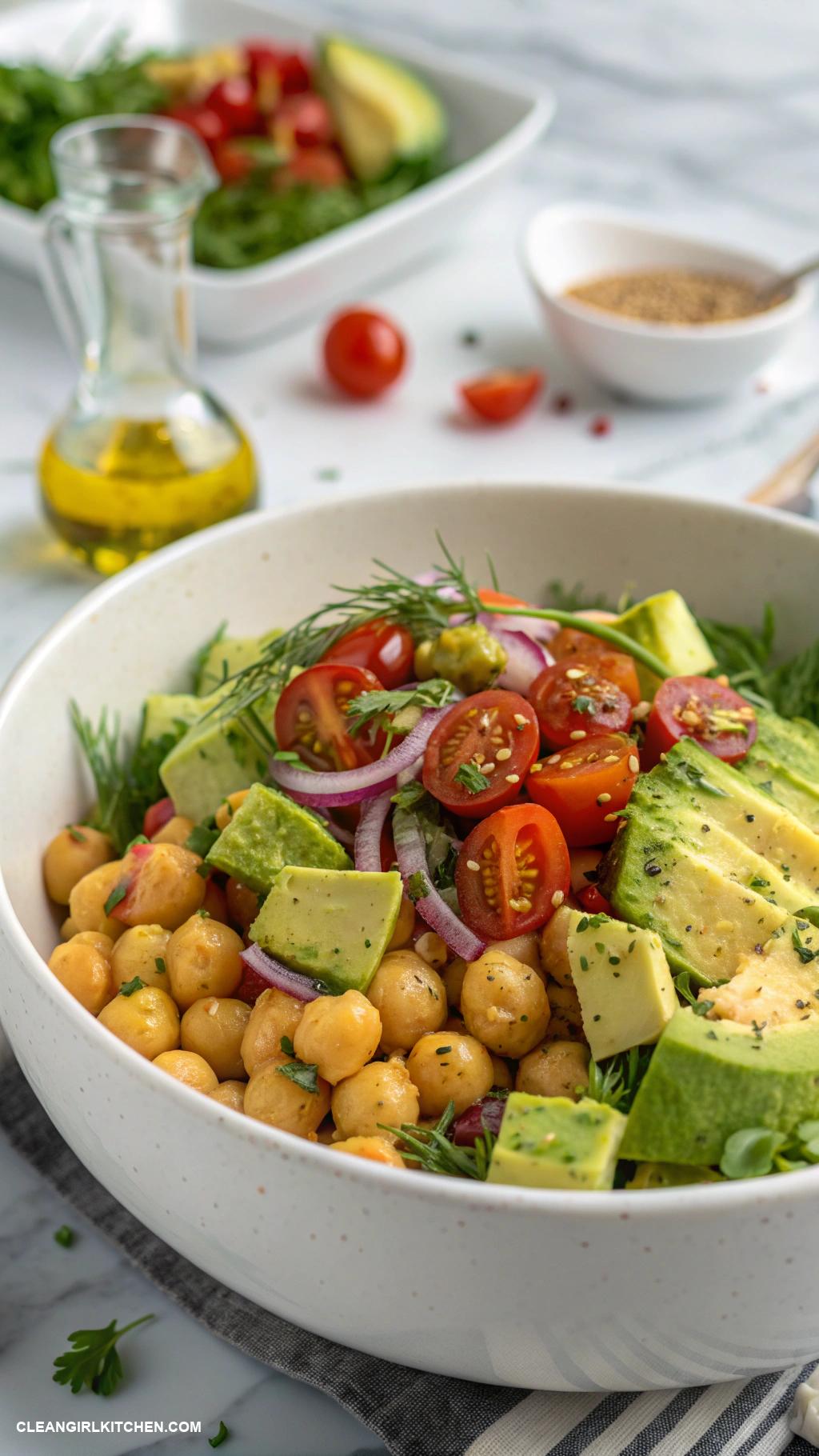 vegan salads Chickpea and Avocado Salad