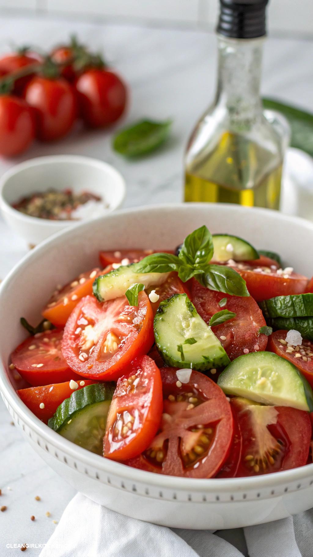 vegan salads Tomato and Cucumber Salad
