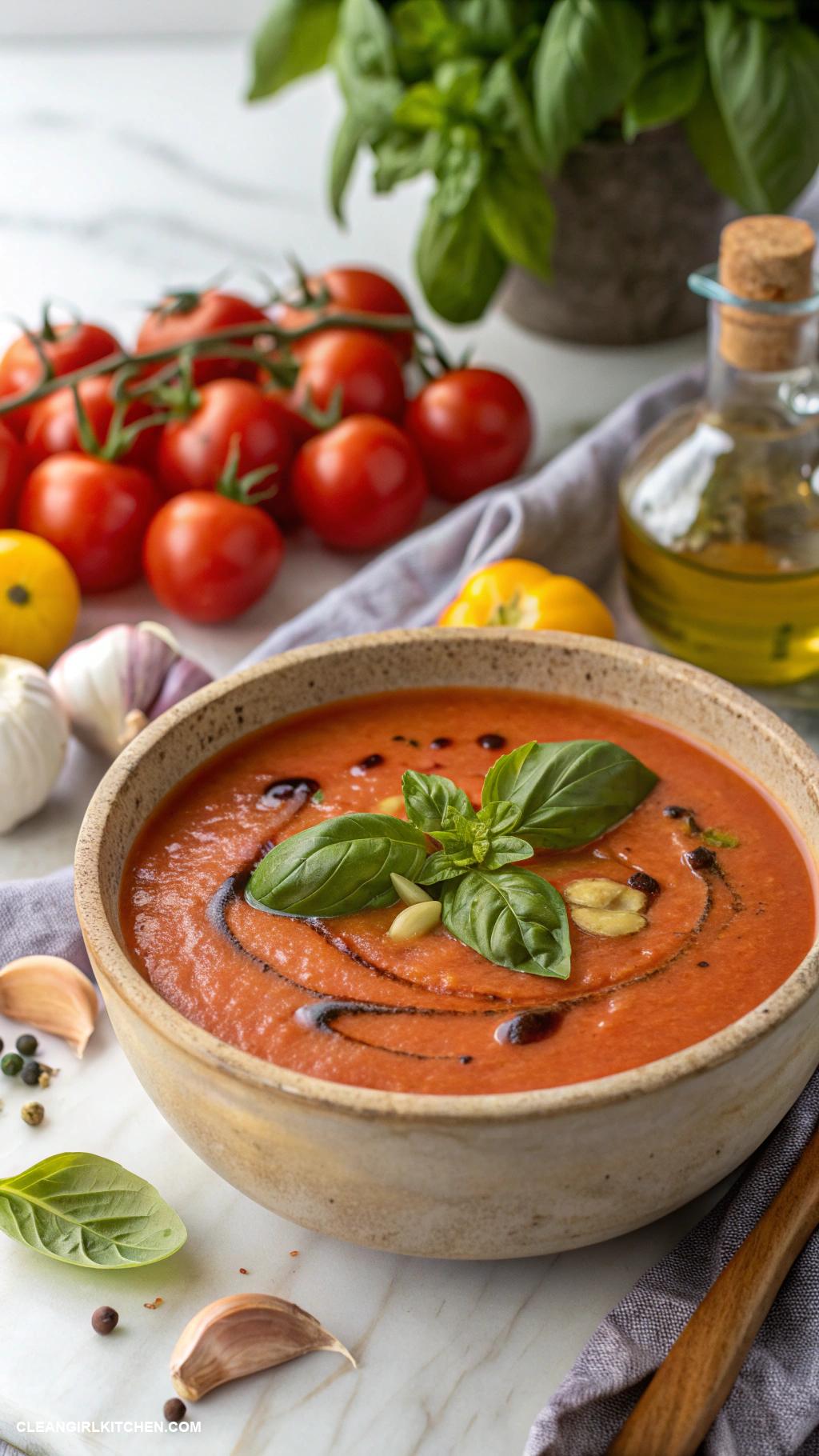 vegan soups Creamy Tomato Basil Soup