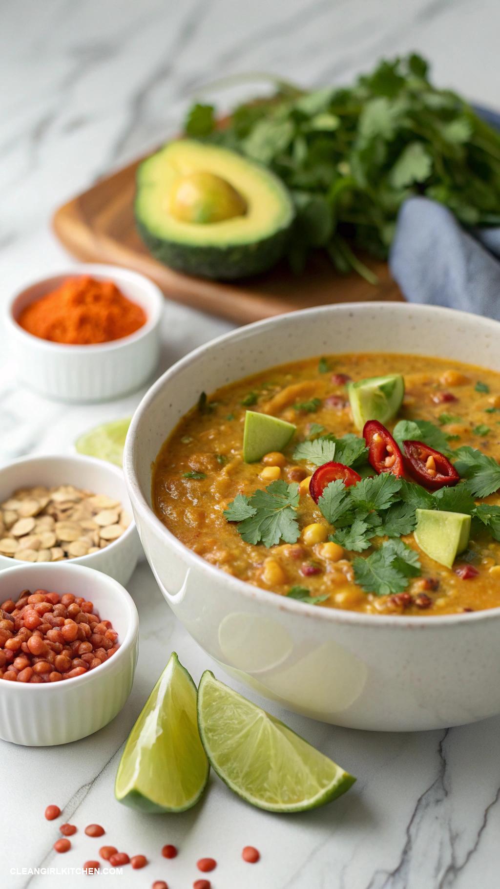 vegan soups Curried Coconut Lentil Soup