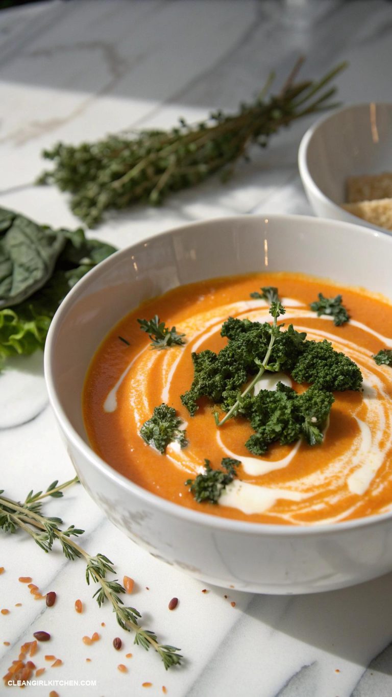 vegan soups Sweet Potato and Kale Soup